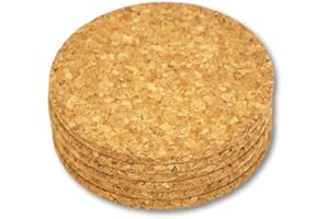 Cleverbrand Dessous de Verre en liège - Ø env. 9 cm, 5 mm d'épaisseur - Lot de 6 pièces