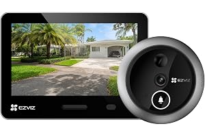 EZVIZ EP4 4K Peephole Camera Titthålskamera med 5,5" Färgtryckskärm, 7100mAh Batteri, AI Ansiktsigenkänning, Tvåvägsljud, PIR-människoidentifiering, Videodörrklocka