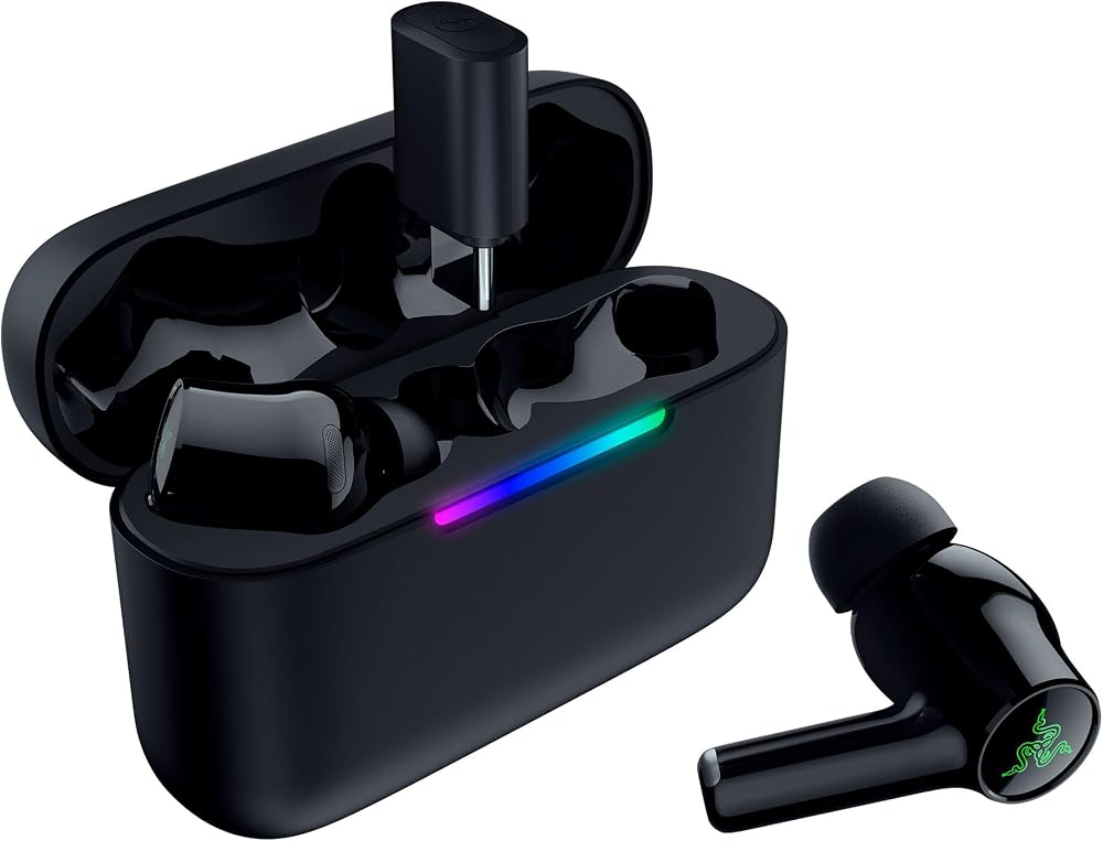 Razer Hammerhead V3 HyperSpeed - Kablosuz çoklu platform oyun kulaklıkları - ANC aktif gürültü engelleme - HyperSpeed ve Bluetooth - 40 saatlik pil ömrü - Suya dayanıklı IPX4 | Siyah