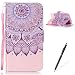 Produktbild Feeltech Samsung Galaxy J120/J1 2016 Hülle,Samsung Galaxy J120/J1 2016 Magnet Leder Wallet Cover,Elegant Soft PU Kartenfach Extra Dünn Tasche Bunte Relife-Muster [Stand Funktion] Karte Halterung Klapp hülle Flip Book Design Case Flexible TPU Ultra Slim Inner Bumper Tasche mit Landyard [Free Stylus] für Samsung Galaxy J120/J1 2016 - Stammes Mandala