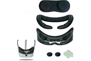 LICHIFIT Ansiktsmask i polyuretan som andas för VR-hjälm, ansiktsgränssnittsstöd, skyddskudde, linsskydd, vipplock för PICO4, tillbehörssats