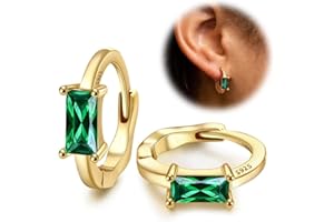 Finrezio 14K Gold Hoop Earrings for Women 925 Sterling Silver Gold Huggie Hoop Earrings Hypoallergenic Small Sleeper Earrings Cartilage Zirconia Gold Earring for Women Girls