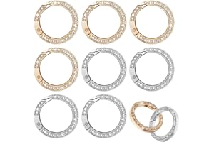 DOKRIN 8 pezzi ganci moschettone rotondi con strass, clip per borsa in argento e oro, portachiavi anello accessori fai da te, borsa decorativa tracolla zaino bagaglio portafoglio gioielli regalo