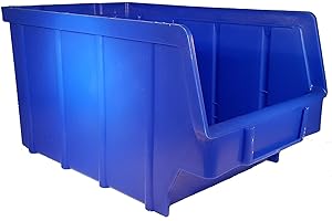 S&S-SHOP 15 unidades Cajas – Azul – Tamaño 4 (222 x 340 x 157 mm) – Apilable/Visión estante de caja/caja/caja de almacenamiento