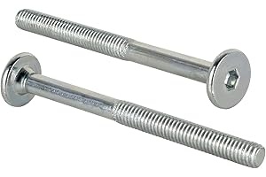 EMOEBELBESCHLAEGE woplus Flachkopfschrauben Möbelschrauben Möbelverbinder Stahl Verzinkt M6 x 70mm Flachkopf Antrieb:Innensechskant SW4 (10 Stück M6 x 70mm)