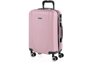 ITACA - Maleta de Cabina 55x40x20 - Maletas De Viaje Cabina Rígidas Trolley con 4 Ruedas Dobles para Avion Ligera Equipaje De Mano Candado de Combinación. Compatible Ryanair, Rosa