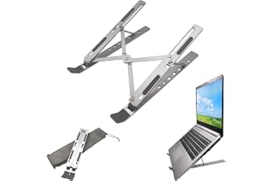 Dohe - Laptopstativ – Bärbar datorställ, Justerbar i 7 nivåer, halkfri, tillverkad i tålig aluminium, kompatibel med 13–15.6”, lutning 15–45°, färg