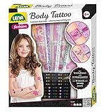 body tattoo zum aufkleben Inhalt: 4 coole Bodytattoo Stifte mit Glitzer Farben, Bodysticker und Schablonen für Tattoos