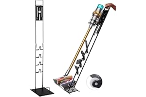 MAGIC SELECT Porte-Aspirateur compatible avec Dyson V15 V12 V11 V10 V8 V7 V6 - DC45/ DC35/ DC58/ DC59/ DC62/ DC74-Organisateur de Rangement au Sol avec Roues sans Percer le Mur.