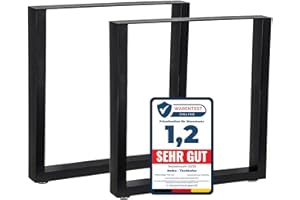 ‎MELKO Melko 2er Set Tischbeine aus Stahl 70 x 72 cm Tischkufen Vierkantrohr Tischuntergestell Industrie Look Möbelbeine inkl. Bodenschoner