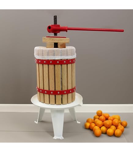 EJWOX 0.8 Gallon Manual Fruit Press – Aluminum/Stainless Steel For Wine, Cider, Cheese