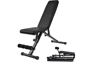 Justerbar viktbänk, gymbänk, träningsbänk för helkroppsträning, vikbar lutning/nedåtlutning bänkpress med vikter och stång, flera positioner, vikbara vikter (MS-1)