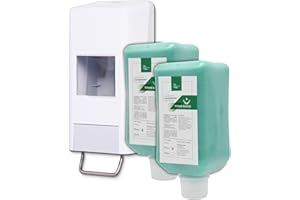 ‎BLANC HYGIENIC Blanc HYGIENIC Softflaschenspender inkl. 2X 2 Liter Vakuumflaschen Titan Basis Handreinigungspaste Viskose