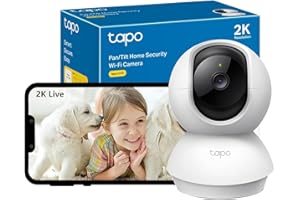 Tapo C210 Cam&#xE9;ra WiFi Int&#xE9;rieure 2K 3MP, Rotation 360&#xB0;, D&#xE9;tection de Personne&amp;Pleurs de B&#xE9;b&#xE9;, Vision Nocturne, Audio Bidirectionnel, Stockage Cloud&amp;microSD 512 Go, Alexa et Google Assistant