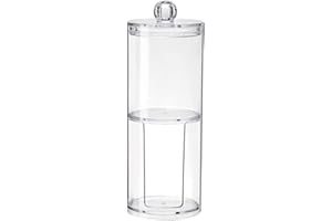 HUANCHENDA Cajita de Almacenaje de para Bastoncillos de Algodón, Organizador de maquillaje, transparente caja de almacenaje, para Bastoncillos y Bolas de Algodón, Transparente