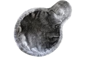 Linghe Hamac Doux en Peluche pour Chat - Installation d'arbre Suspendu Adapté Au Cadre d'escalage Bricolage avec Litière épaissi Cuillère (Gris)