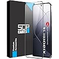 SupCares Military-Grade Gorilla Tempered Glass Screen Protector for Xiaomi 14 (6.36 Inch) With Installation Kit | Edge to Edge Coverage | Black