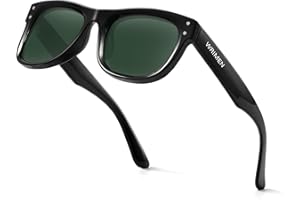 Wrimen Polarisiert-Sonnenbrille-Herren-Damen-Sonnenbrillen-UV400 Unisex Schwarz Polarisierte Brille Metallrahmen Retro Klassisch für Angeln Trekking Radfahren