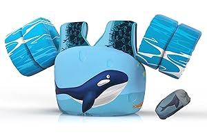 DOOHALO Kids Swim Vest,Toddler Swimming Aid Float Vest with Arm Band,Swimming Training Jacket for 22-58 Ibs Children,Infant Baby(2-6 years old)