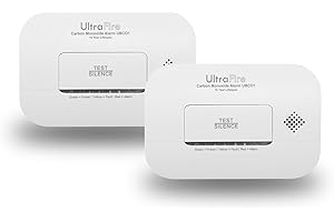 ULTRAFIRE FIRE SAFETY Twin Pack UltraFire UBCO1 Carbon Monoxide Alarm with 10 Year Sensor Life | 10 Year Warranty | Certified to BS EN 50291