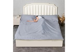 Highdi 2in1 Drap De Sac De Couchage Leger, Drap De Sac De Couchage Sac a Viande 1/2 Personnes Sac De Couchage Compact Outdoor avec Compartiment Oreiller Ajouté