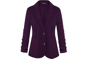 MINTLIMIT Blazer décontracté à manches 3/4 avec poches et boutons pour femme