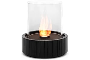 Planika Lotus Chimenea de Bioetanol de Sobremesa - Chimenea de Mesa Interior y Exterior - Chimenea de Mesa de Bioetanol - para hasta 3,5 Horas de Combustión