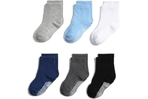 QIYIENDIAN 6 paia di calzini caldi e accoglienti antiscivolo con impugnature per neonati e bambini