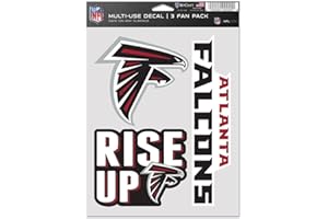 WinCraft NFL Atlanta Falcons Aufkleber, Mehrzweck-Fan, 3er-Pack, Teamfarben, Einheitsgröße