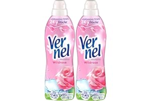 VERNEL Wildrose Weichspüler 2x 39 WL (78 Waschladungen), Wäscheduft für 24 Stunden & 7 Tage langanhaltende Frische mit einzigartiger Duft-Technologie, recycelbare Flasche