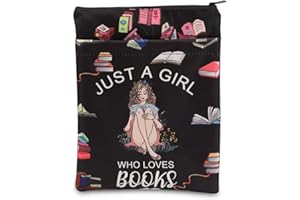 BNQL Just a Girl Who Loves Books Sleeve with Zipper Book Lover Gifts Book Cover Protector Sleeve for Paperback Book Nerd Gift (just a Girl who Loves Book)