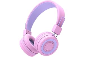 iClever Bluetooth Cuffie per Bambini, Cuffie per bambini con microfono, Fascia regolabile per il controllo del volume, Pieghevole, Cuffie per bambini sull'orecchio