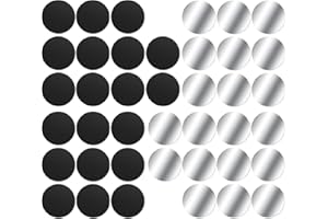 Metallplatte Handy 40 Stück, Czkonore Metallplättchen für Handyhalterung Auto, Metall Platte Selbstklebende Mit Starkem Kleber für Kfz Zubehör Handy, Schwarz + Silber