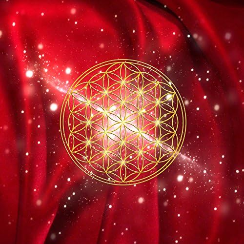 Atalantes Spirit Flower of Life – Post Card Red Explosion Design Square Format | Size: 14.8 x 14.8 cm High Gloss UV Varnish Back Matt White, 10 Stück im SET