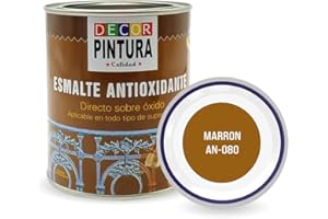 RC ocio Pintura antioxidante exterior para metal minio Pinturas esmalte antioxido para galvanizado, hierro, forja, barandilla, chapa para interiores y exteriores - Lata 750ml(Marron)