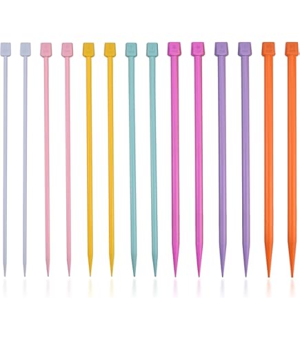 LIHAO Lot De 14 Aiguilles à Tricoter En Plastique Coloré à