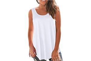 HAOLEI Women's Plus Size Loose V-Neck Sleeveless T Shirts Dot T Shirts Baggy T-Shirt Sports Gym Work Shirts Strappy Casual Loose Summer Tee Top Blouse Tunic Ladies