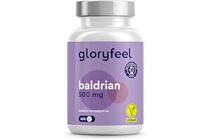‎GLORYFEEL Baldrian hochdosiert - 400 vegane Tabletten - 500mg Baldrianwurzelpulver - Für über 1 Jahr ruhigen Schlaf und innere Gelassenheit - Ohne unerwünschte Zusätze