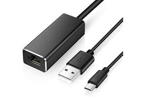 XTVTX Adattatore Ethernet Per Fire TV Stick, da USB a RJ45 10/100Mbps, LAN Per Chromecast Con Attacco Micro USB e Cavo di Alimentazione