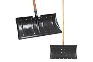 WY8 Snow Shovel Heavy-Duty Manganese Steel Shovel, 120cm Long Wooden Handle - Multi-Purpose Yard Scraper, Snow Pusher, and Garden Tool (Tempered Original)