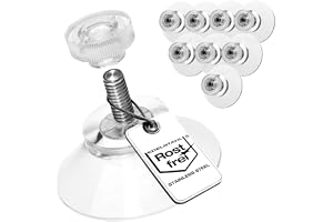 COM-FOUR® 8x sugkoppar med M4 gänga, Ø 30 mm, Extra starkt fäste på släta | Premium sugkopp med transparent räfflad mutter - Enkel installation utan borrning