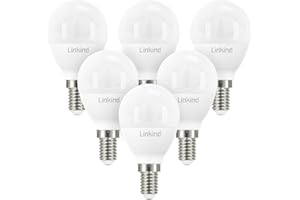 Linkind E14 P45 Golf LED Lampe 7.2W, 60 Watt ersetzt, 2700K Warmweiß P45/G45 Tropfenform LED Birne 806Lm, Nicht Dimmbar, AC 220-240V, 6 Stück