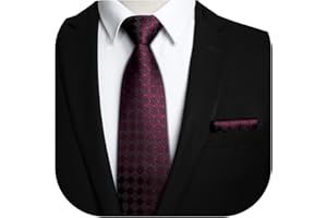 HISDERN Comprobar lazo de la boda Panuelo Hombres Corbata & Plaza de bolsillo Conjunto