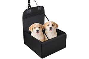 CUEMOON Fotelik samochodowy dla psa, stabilny fotelik samochodowy na tylne siedzenie dla małych i średnich psów, wodoodporny fotelik samochodowy na tylne i przednie siedzenie, czarny