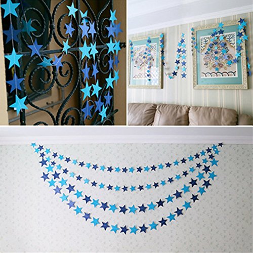 Cadillaps Herz Stern Wimpelkette Papier Party Hängedeko Hochzeits Dekoration Girlande 3m - 7