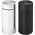 OZCHIN 2 PCS Aluminum Storage Jar Portable Airtight Smell Proof Container Bottle Multipurpose Storage Container for Spices, Coffee & Teas (Black + Silver, 80 ml)