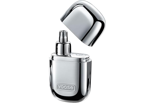 yoose Tondeuse à poils de nez pour hommes en alliage, épilation du nez sans douleur, IPX7 étanche Tondeuse à poils de nez avec super silencieux 10 000 tr/min et double lame antirouille, rechargeable