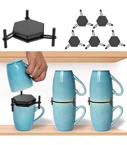 6 Organisateurs De Tasses Empilables WANGCL - Rangement Cuisine Économiseur D'Espace
