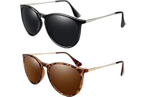 LINVO Sunglasses Womens Polarised UV Protection Vintage Retro Designer Style Round Sun Glasses