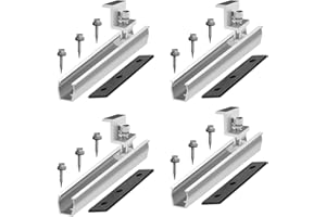 Kukelen Solarpanel Halterungen Kit und Zubehör Schwarz Eloxiert, Halterung für Solarmodule Kit Solar Endklemmen Solarpanel-Halterungen Befestigung Solarmodul Montage